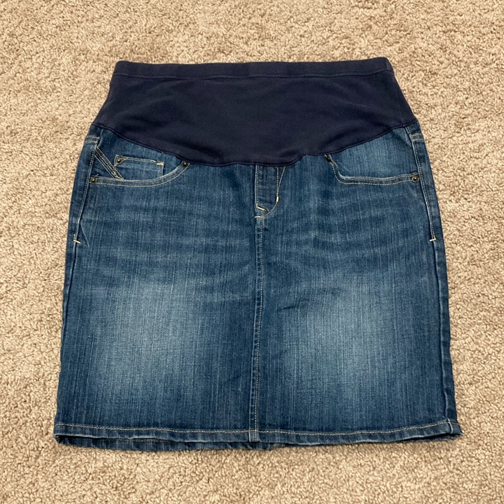 Old Navy Maternity Dark Wash Denim Skirt Sz 4